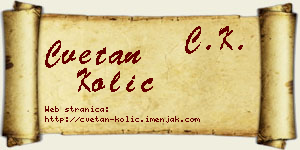 Cvetan Kolić vizit kartica